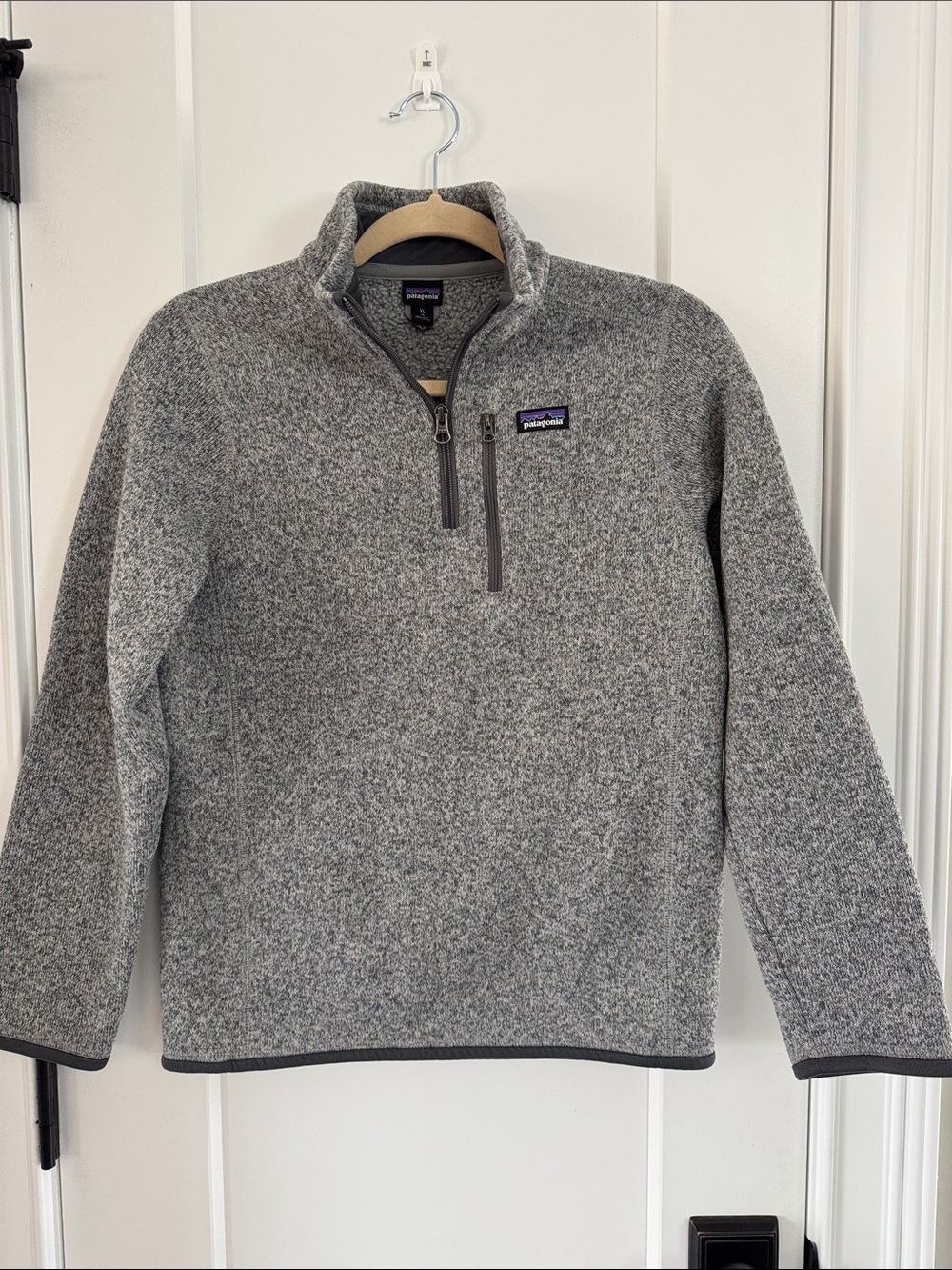 Patagonia Boys Youth Heather Gray 1/4 Zip Sweater